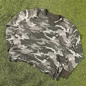 Y2K Camo Longsleeve Henley Shirt